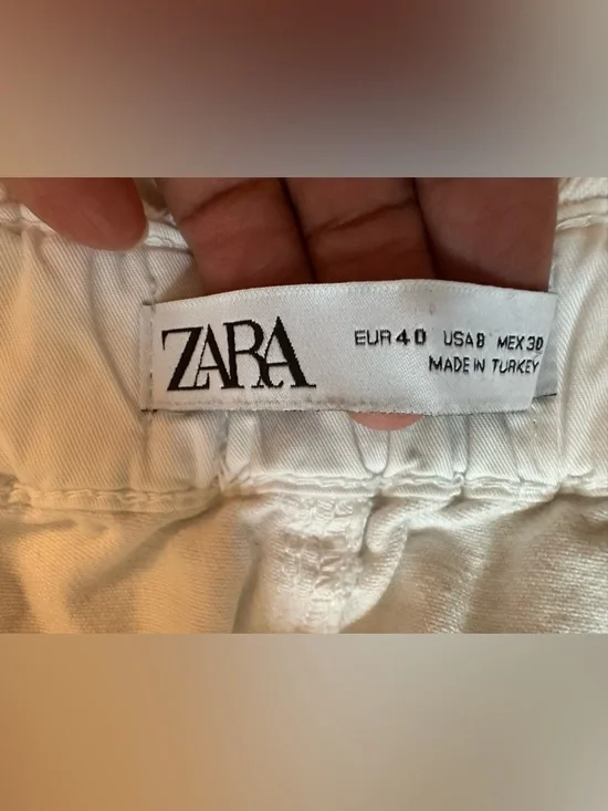 ZARA- White Paperbag Waist Pants - Baggy/ Boyfriend jeans! - Picture 7 of 7